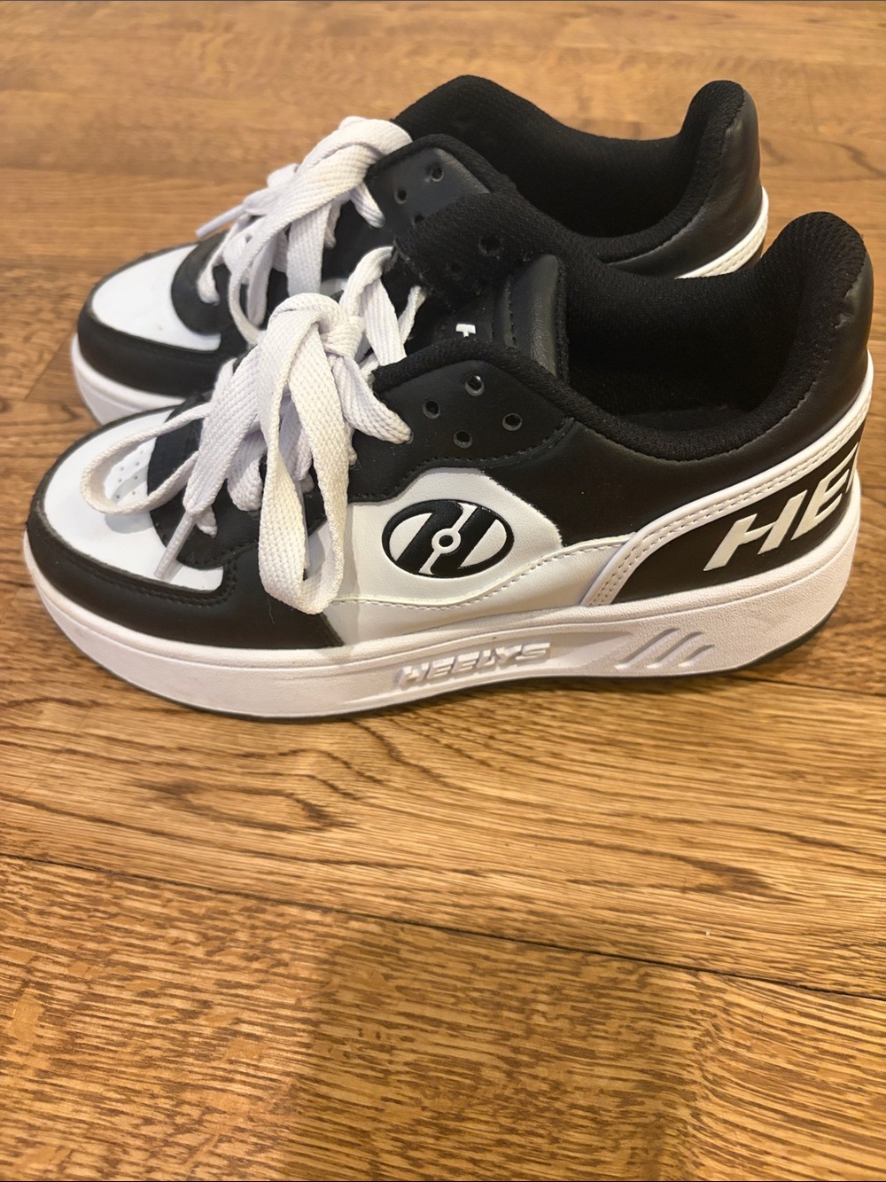 Heelys Kids Black and White Lace-Up Rolling Sneakers